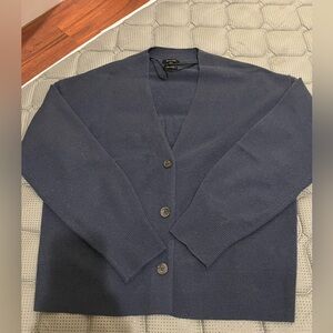 massimo dutti wool cashmere size L perfect dark blue color in great condition